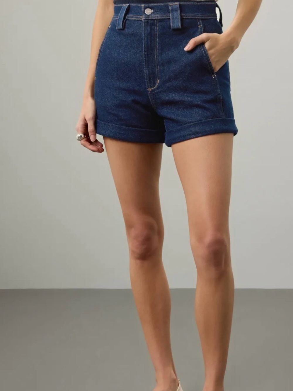Joe’s Jeans The Avery High Rise Dark Blue Denim Shorts